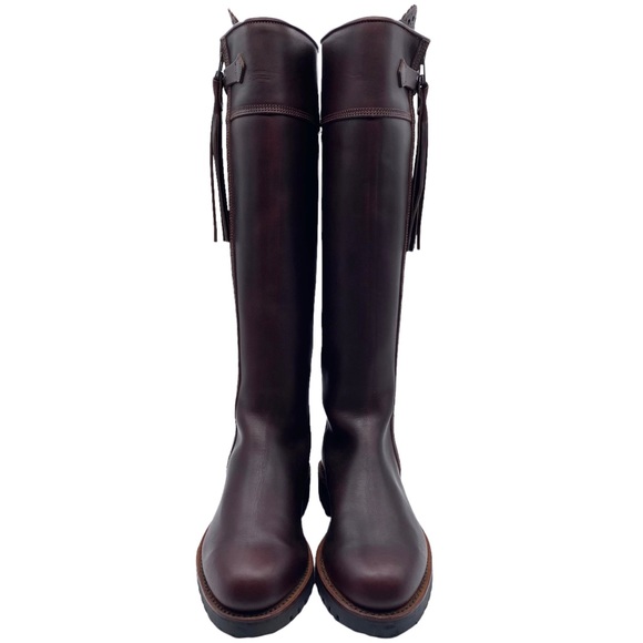 Penelope Chilvers Leather Long Tassel Knee High Boot in Conker Size 38 - Picture 8 of 15